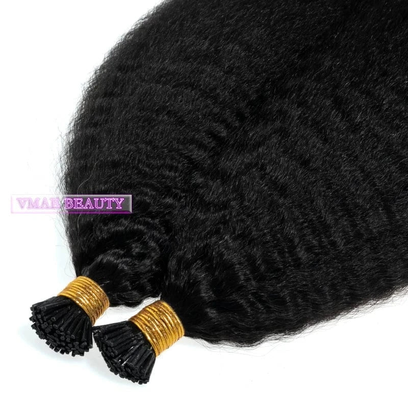 22 Inches / kinky straight VMAE Raw Virgin Cuticle Aligned Pre Bonded Hair 100g I TiP Keratin Curl Kinky Straight Micro Link Human Hair Extension