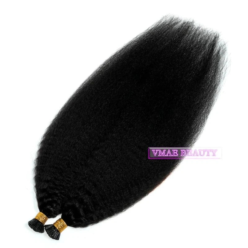 22 Inches / kinky straight VMAE Raw Virgin Cuticle Aligned Pre Bonded Hair 100g I TiP Keratin Curl Kinky Straight Micro Link Human Hair Extension