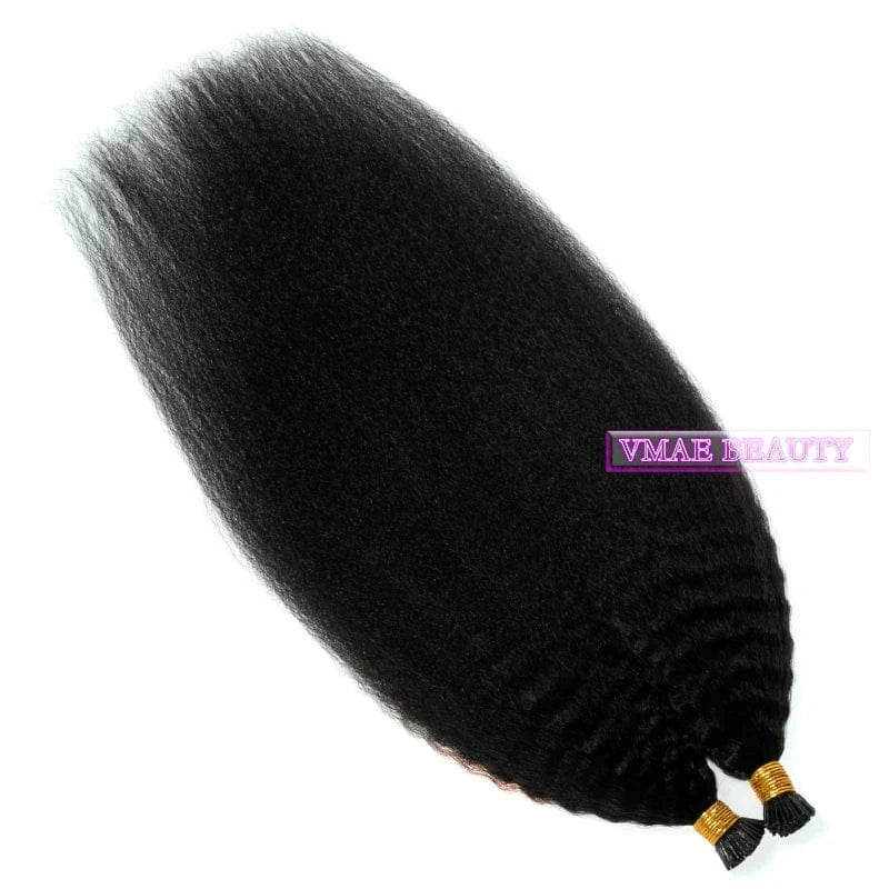 22 Inches / kinky straight VMAE Raw Virgin Cuticle Aligned Pre Bonded Hair 100g I TiP Keratin Curl Kinky Straight Micro Link Human Hair Extension
