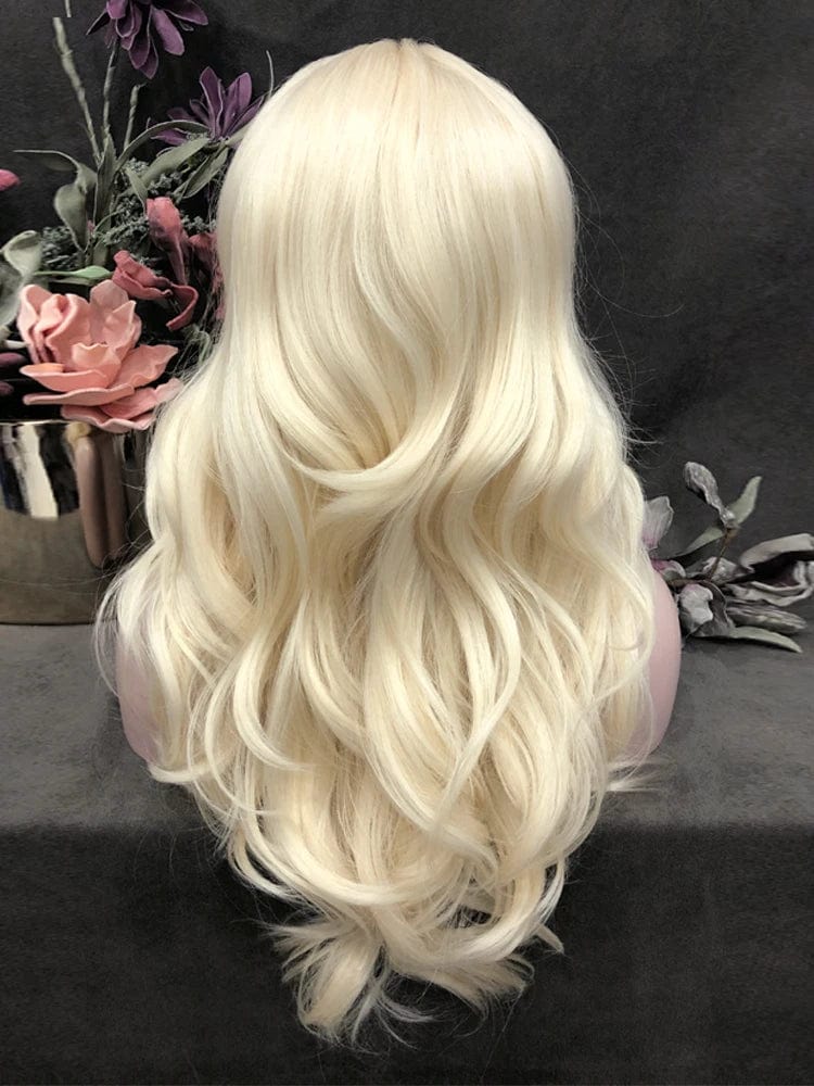 22 Inches / N9-1001/613-GL Celebrity 22inch 150% Density 1001/613 Natural Color Wave pre plucked hairline synthetic lace wigs heat resistant