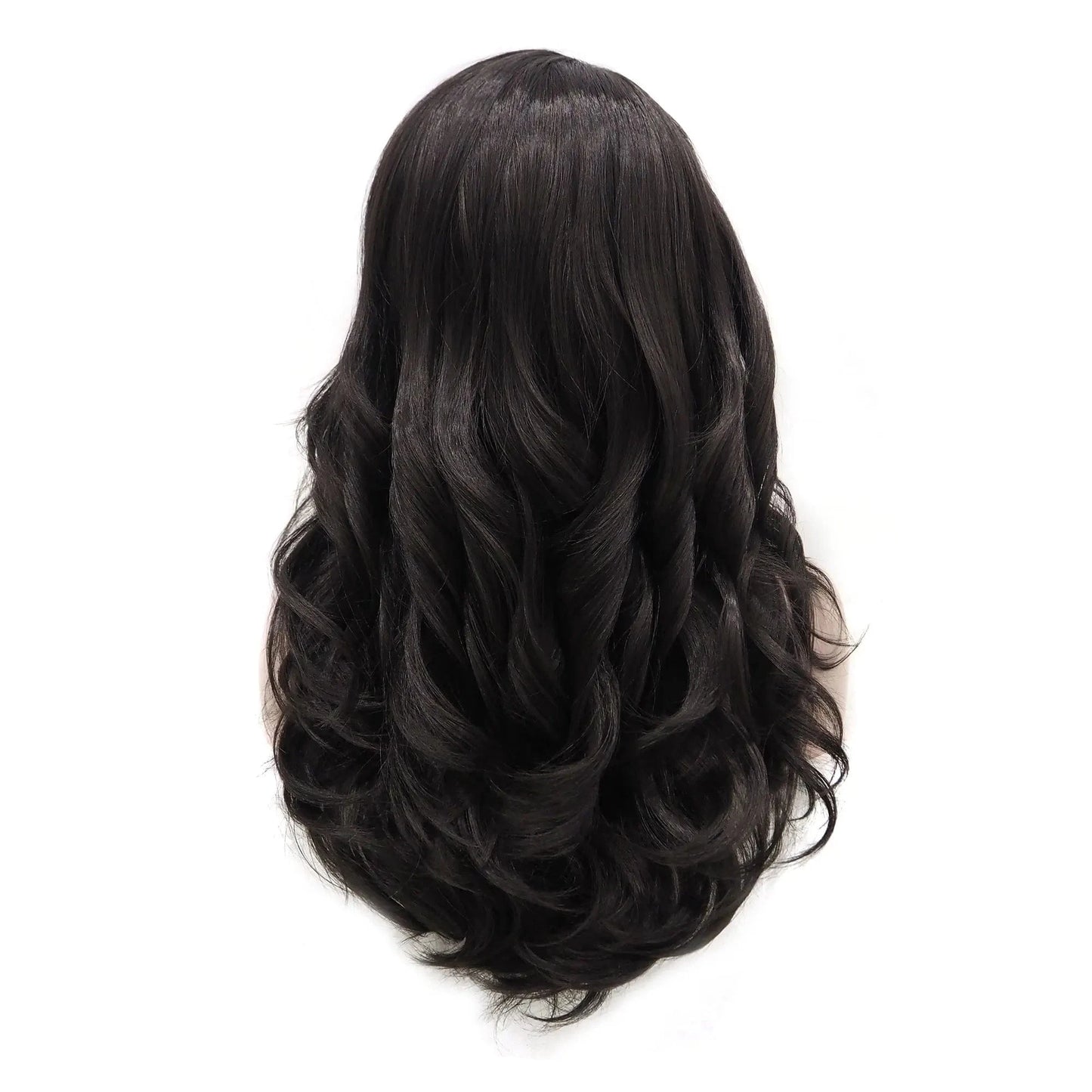 22 Inches / N9-2/6-GL Celebrity 22inch 150% Density Natural Color Wave pre plucked hairline synthetic lace wigs heat resistant