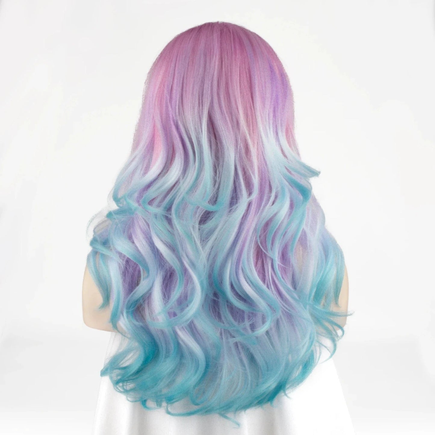 22 Inches / N9-SF01-2151-a-GL Celebrity 22inch 150% Density dyed purple blue Natural Color Wave pre plucked hairline synthetic lace wigs heat resistant