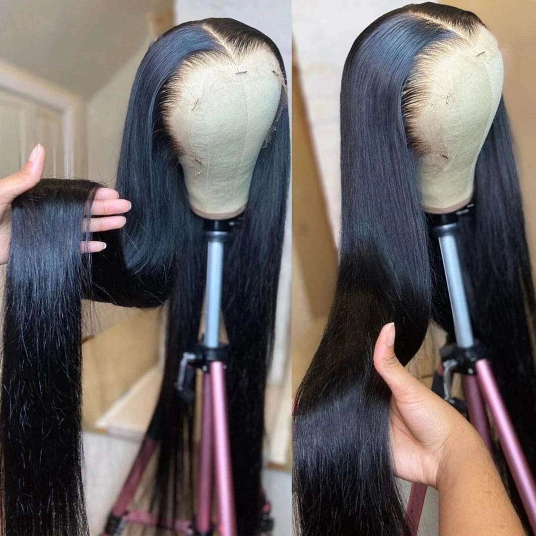 22 Inches / ST 13x4 Hd Lace Frontal Raw Indian Front 40 Inch Human Hair Full Lace Front Wig Natural Hair Wig Vietnamese Raw Hair Wigs