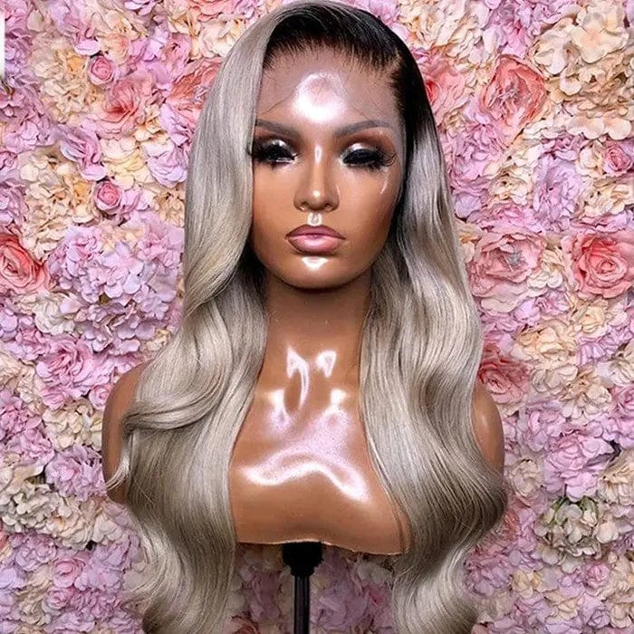 22 Inches / # style1 Ash Blonde Ombre Color Wig Body Wave Wigs