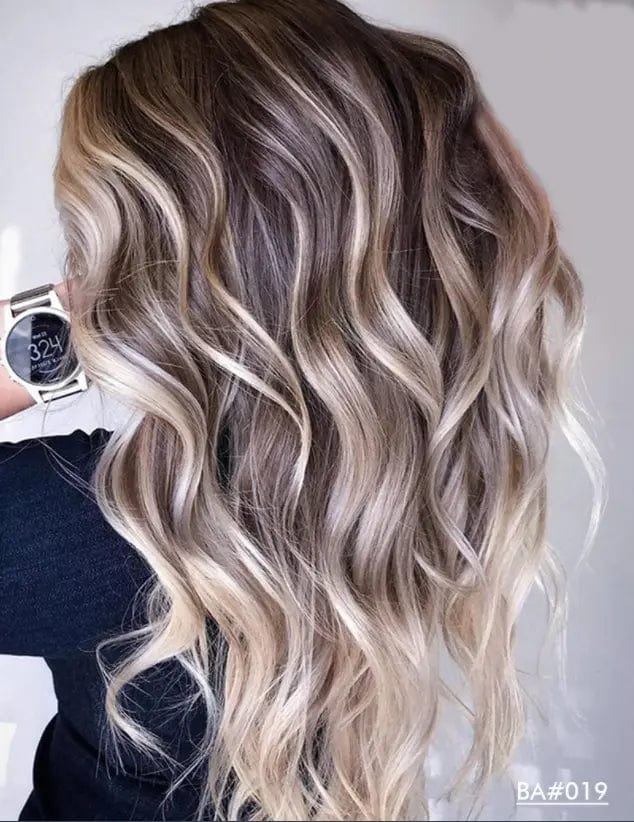22 Inches / # style8 Exotic Brown Highlight Color Wigs Water Wave Pre Plucked Cuticle Aligned Vietnam Human Hair HD Lace Front Wigs