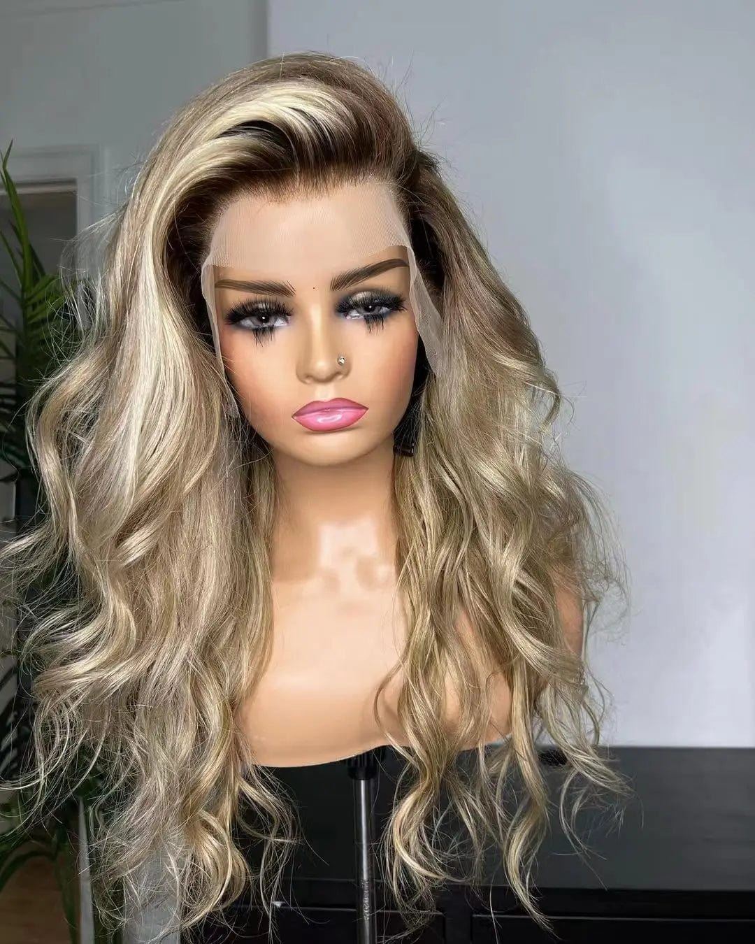 22 Inches / Wig 5 Glueless Quality Wig Cheap Price #4 613 Blonde Highlight Soft Virgin Remy Cuticle Aligned Human Hair Lace Front Wigs For Women