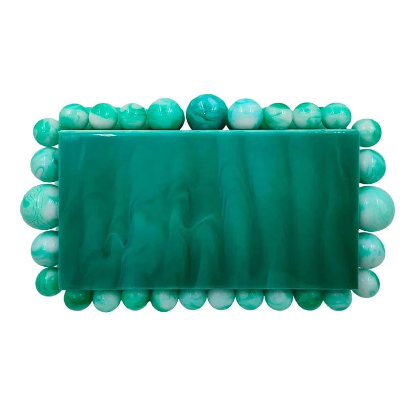 23*14*6cm / green Women Acrylic Box Evening Clutch Bags For Wedding Party LuxuryGold Foil Beads Purses And Handbags Designer High Quality Gift Bag