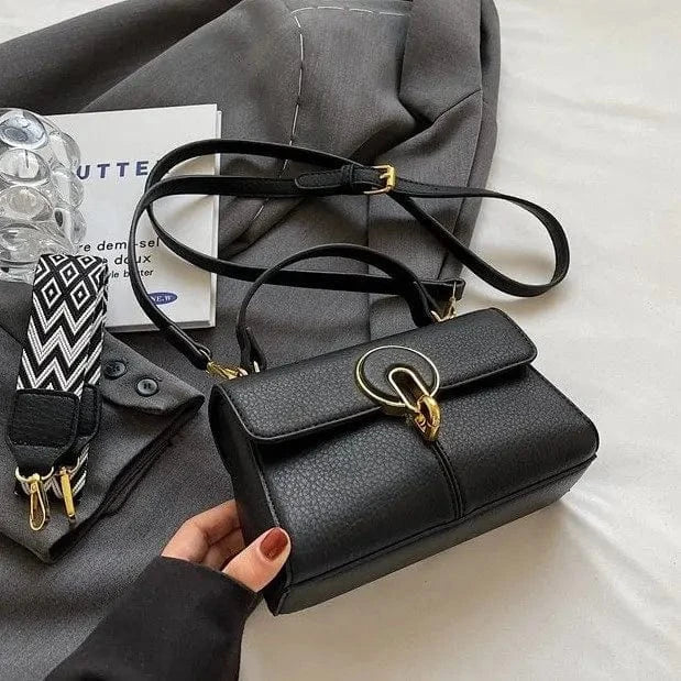 23x20x8cm / Black Moon Lock Litchi Pattern Shoulder Crossbody Bags For Women 2023 Luxury Designer PU Leather Armpit Ladies Handbags And Purses