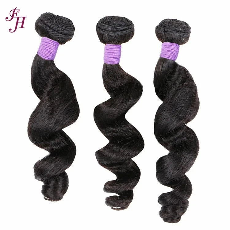 24" 24" 24" / Loose wave FH Hair Vendor Bundle Sets Natural Black Blonde Hair Bundles Raw Virgin Brazilian Hair Bundles Package
