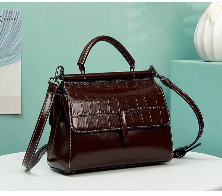 24.5*11.5*20cm / coffee Crocodile pattern genuine leather handbags ladies crossbody bag luxury handbags shoulder handbags for women luxury custom logo