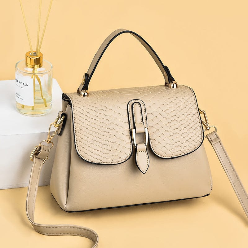 24.5x11x17cm / khaki 2022 New PU Leather Women Handbag Casual Crocodile Print Tote Shoulder Bags