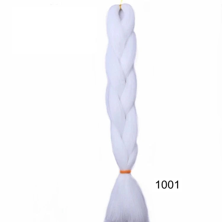24 Inches / #1001 Jumbo Braids 24inch Crochet Braid Synthetic Braiding Hair Extension for Women 10 Packs Brown Blonde Pink Blue Soft Texture