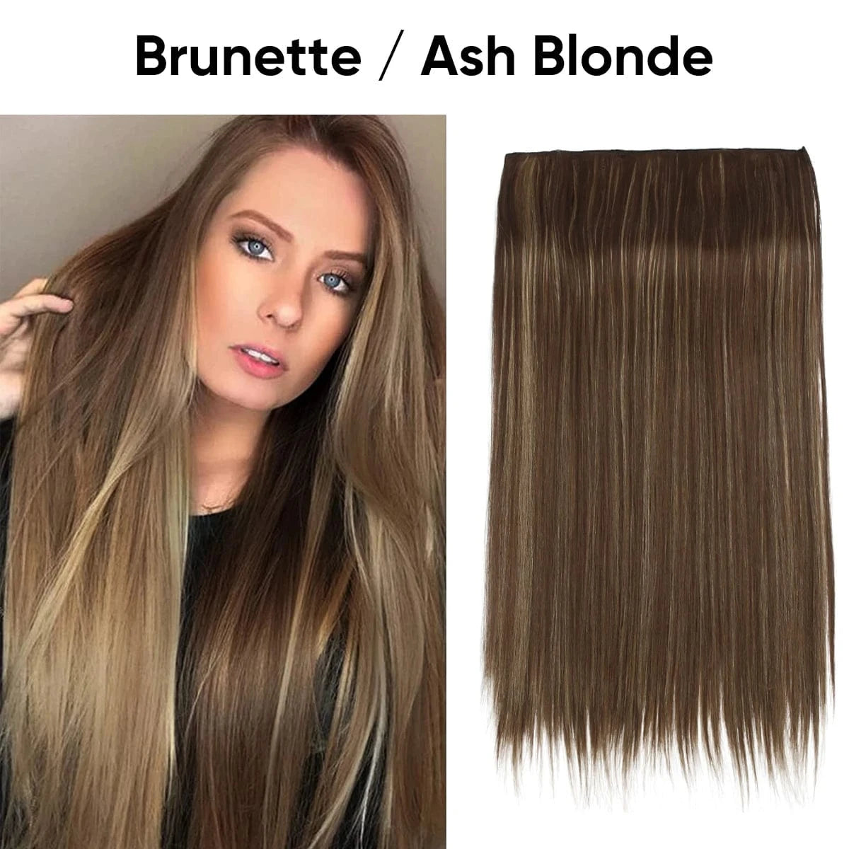 24 Inches / 10H24B SARLA Wholesale 24" Clip On Hair Extension China Cheap Synthetic Fiber One Piece Ombre Clip Straight Hair Extensions For Girls