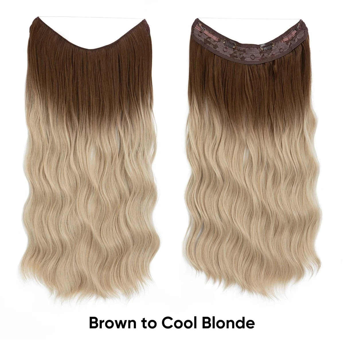 24 Inches / 10TT24-60 Wholesale Suppliers Synthetic Fiber Invisible Wire White Seamless Ombre Private Label Hair Extensions Pieces for White Woman