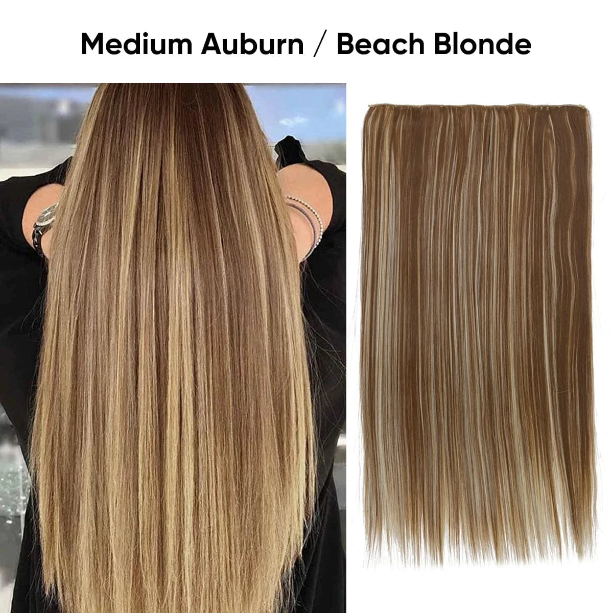 24 Inches / 12H613 SARLA Wholesale 24" Clip On Hair Extension China Cheap Synthetic Fiber One Piece Ombre Clip Straight Hair Extensions For Girls