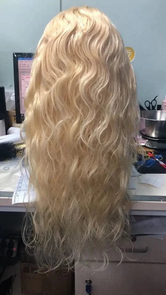 24 Inches / 13*4 lace 613 body FH wholesale human raw hair natural black brazilian cuticle aligned virgin hair 13*4 lace front hair wig