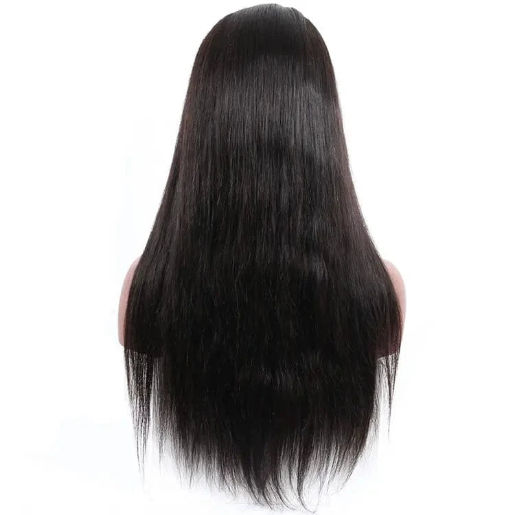 24 Inches / 13*4 lace straight FH wholesale human raw hair natural black brazilian cuticle aligned virgin hair 13*4 lace front hair wig