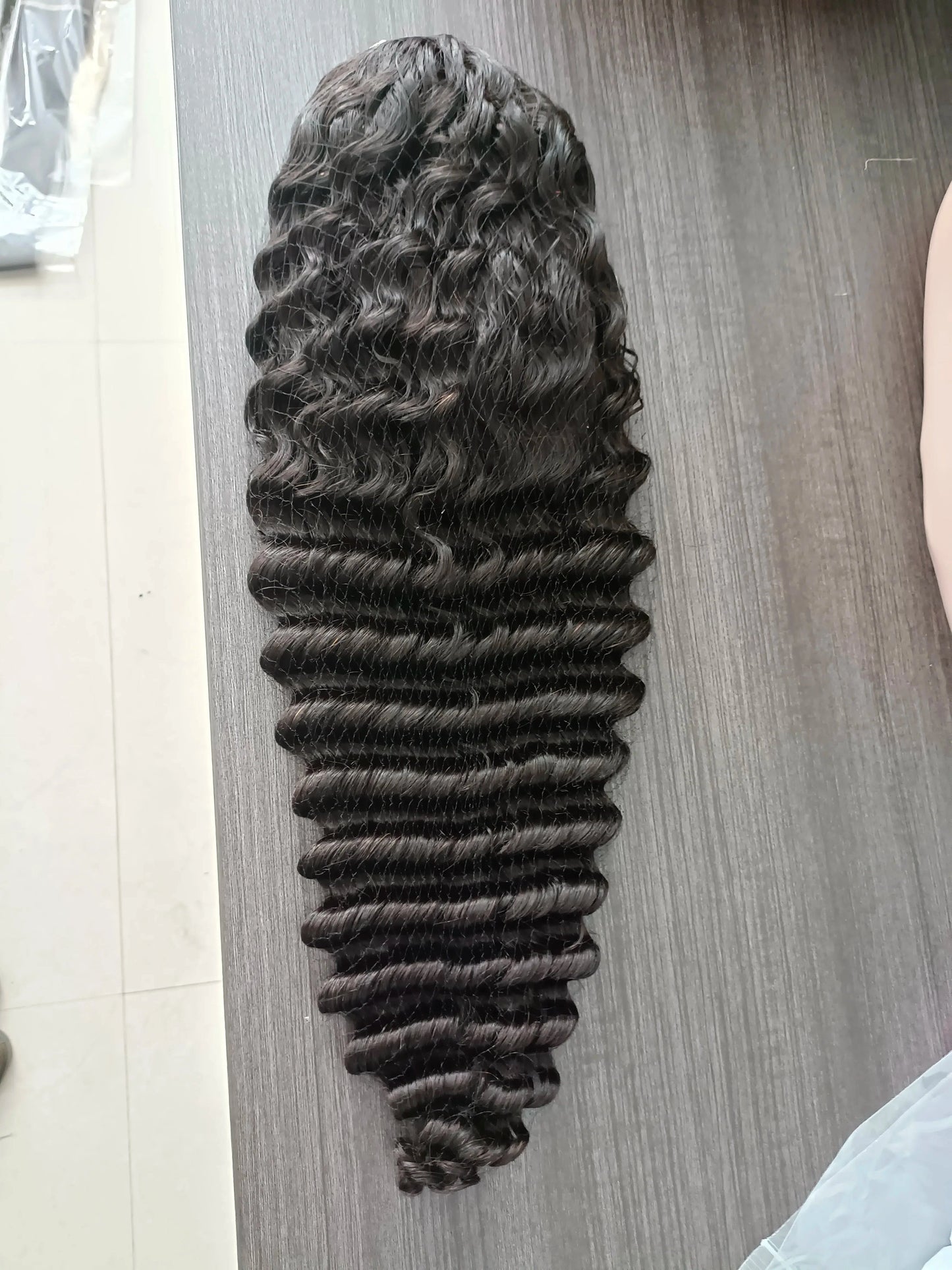 24 Inches / 180% 1B deep 13x6 HD lace front wig HD Swiss Lace 13x6 Curly Wave Virgin Brazilian Wig