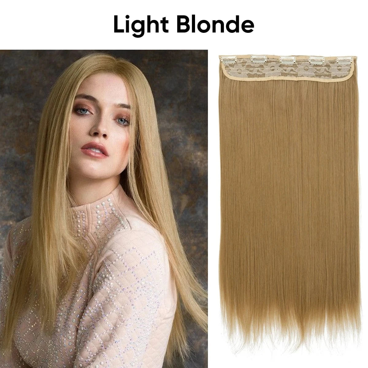 24 Inches / 22# SARLA Wholesale 24" Clip On Hair Extension China Cheap Synthetic Fiber One Piece Ombre Clip Straight Hair Extensions For Girls