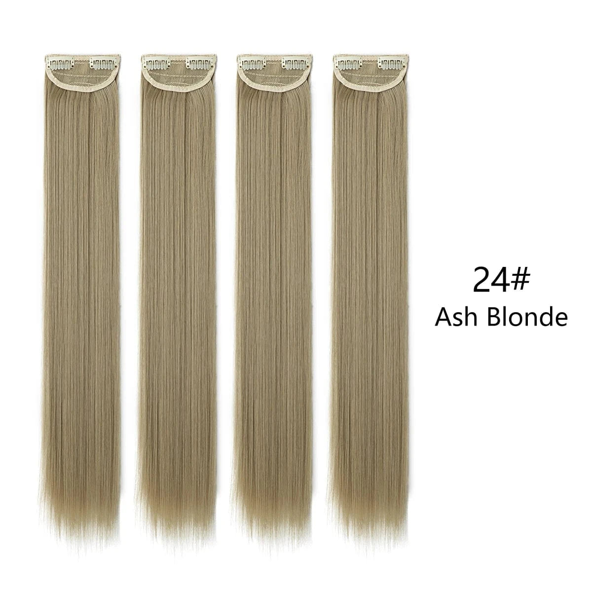 24 Inches / 24# Wholesale SARLA Cheap 20''24''28'' multiple colour Long Straight Synthetic Natural Clip in One Piece Hair Extension