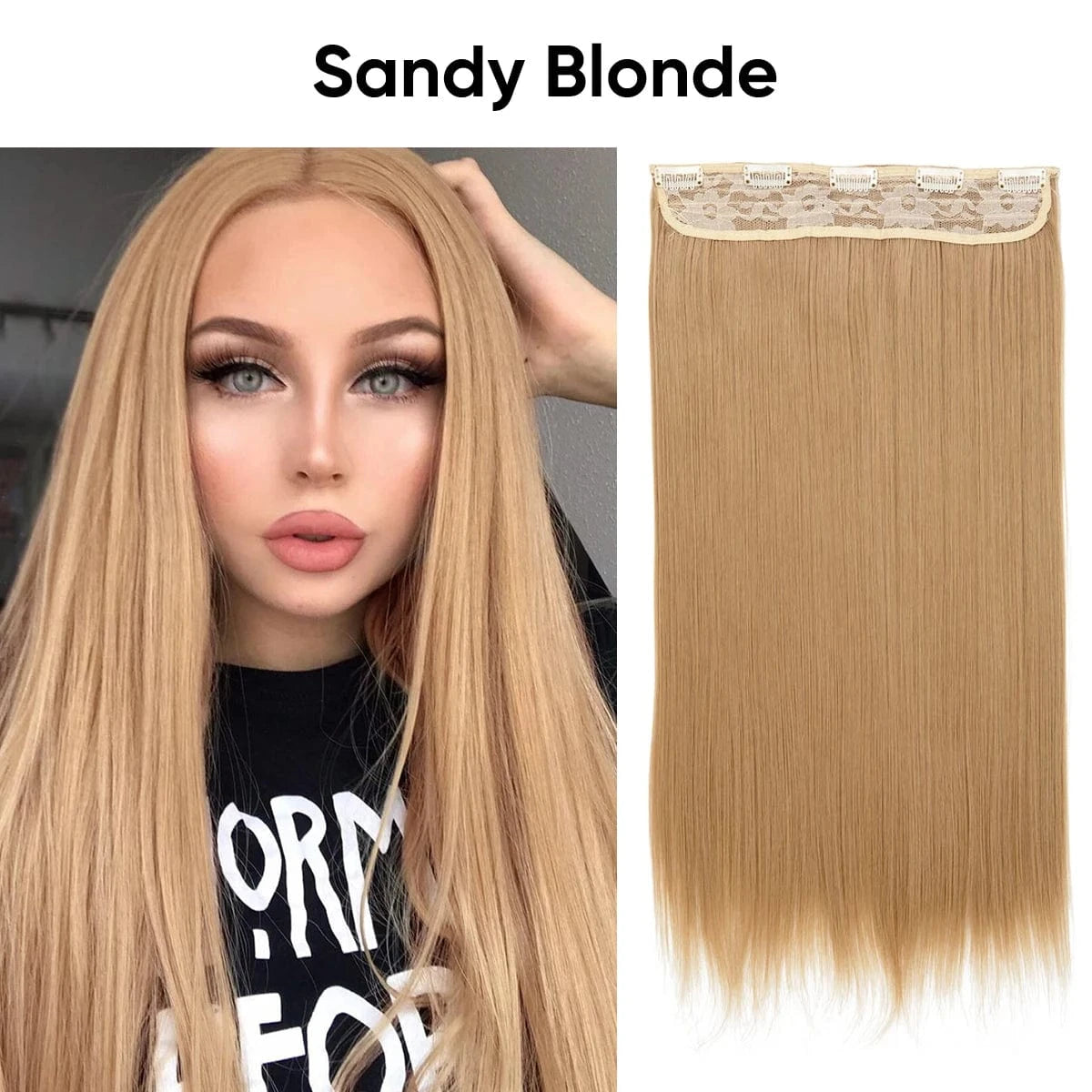 24 Inches / 25# SARLA Wholesale 24" Clip On Hair Extension China Cheap Synthetic Fiber One Piece Ombre Clip Straight Hair Extensions For Girls