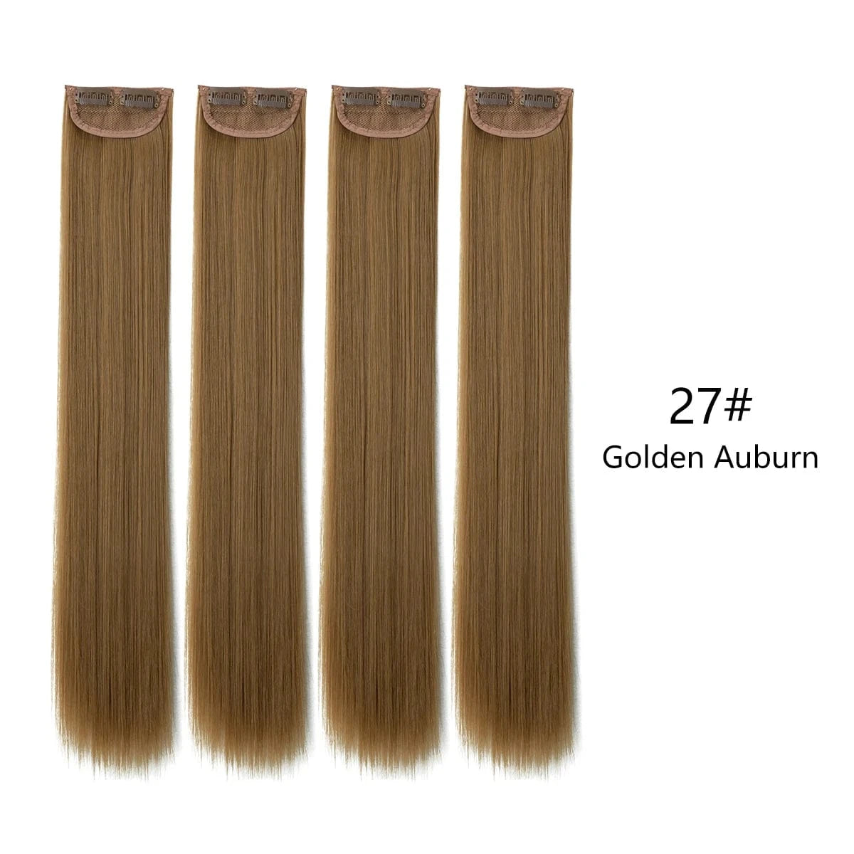 24 Inches / 27# Wholesale SARLA Cheap 20''24''28'' multiple colour Long Straight Synthetic Natural Clip in One Piece Hair Extension