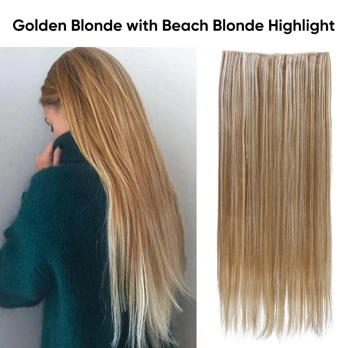 24 Inches / 27BH613 SARLA Wholesale 24" Clip On Hair Extension China Cheap Synthetic Fiber One Piece Ombre Clip Straight Hair Extensions For Girls