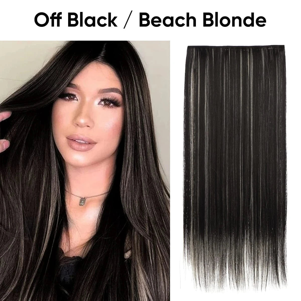 24 Inches / 2H613 SARLA Wholesale 24" Clip On Hair Extension China Cheap Synthetic Fiber One Piece Ombre Clip Straight Hair Extensions For Girls