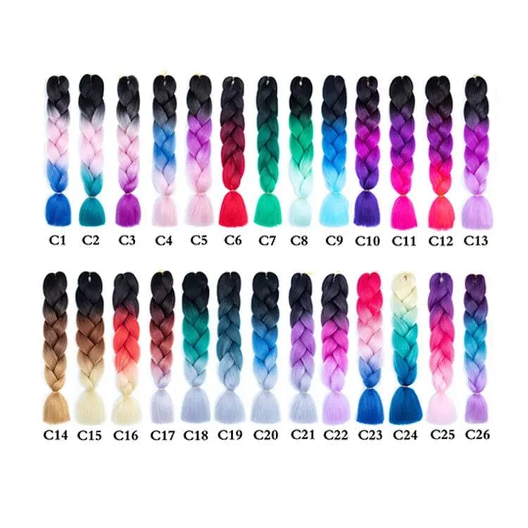 24 Inches / 3 Tone Color Ghana Manufacturer Stand Wholesale Wavy Private Label Ombre Braiding Hair Synthetic  Package Jumbo Braid Hair