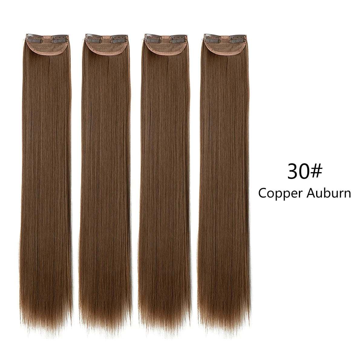 24 Inches / 30# Wholesale SARLA Cheap 20''24''28'' multiple colour Long Straight Synthetic Natural Clip in One Piece Hair Extension
