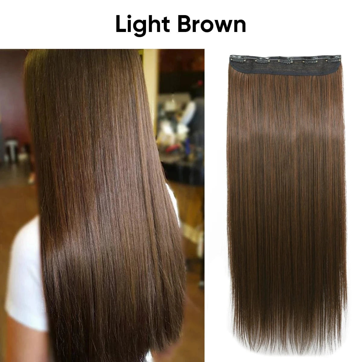 24 Inches / 4-30 SARLA Wholesale 24" Clip On Hair Extension China Cheap Synthetic Fiber One Piece Ombre Clip Straight Hair Extensions For Girls