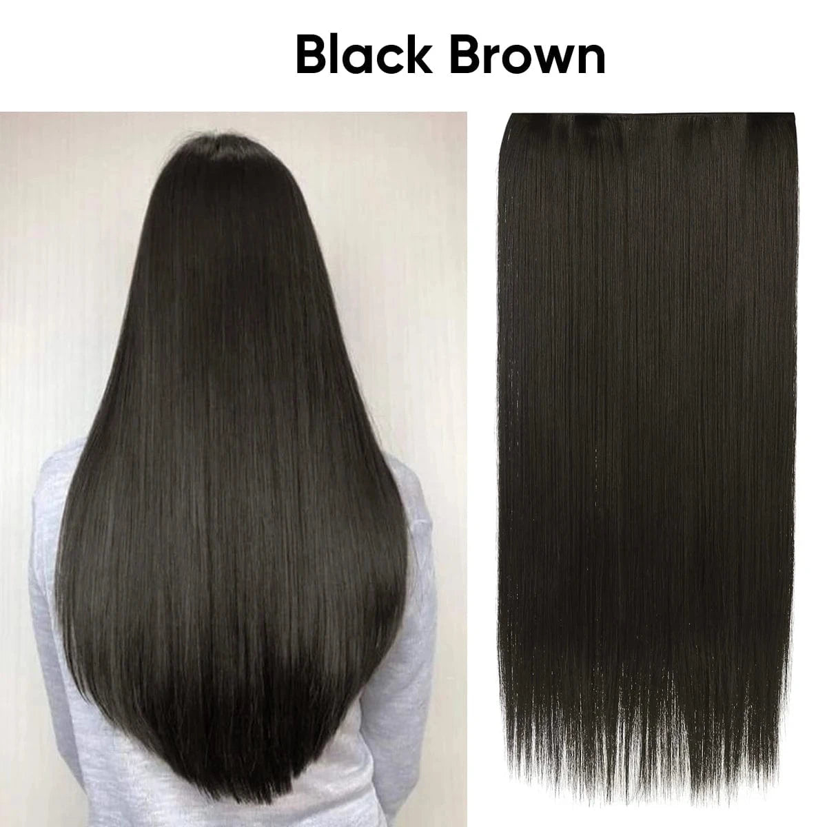 24 Inches / 4# SARLA Wholesale 24" Clip On Hair Extension China Cheap Synthetic Fiber One Piece Ombre Clip Straight Hair Extensions For Girls