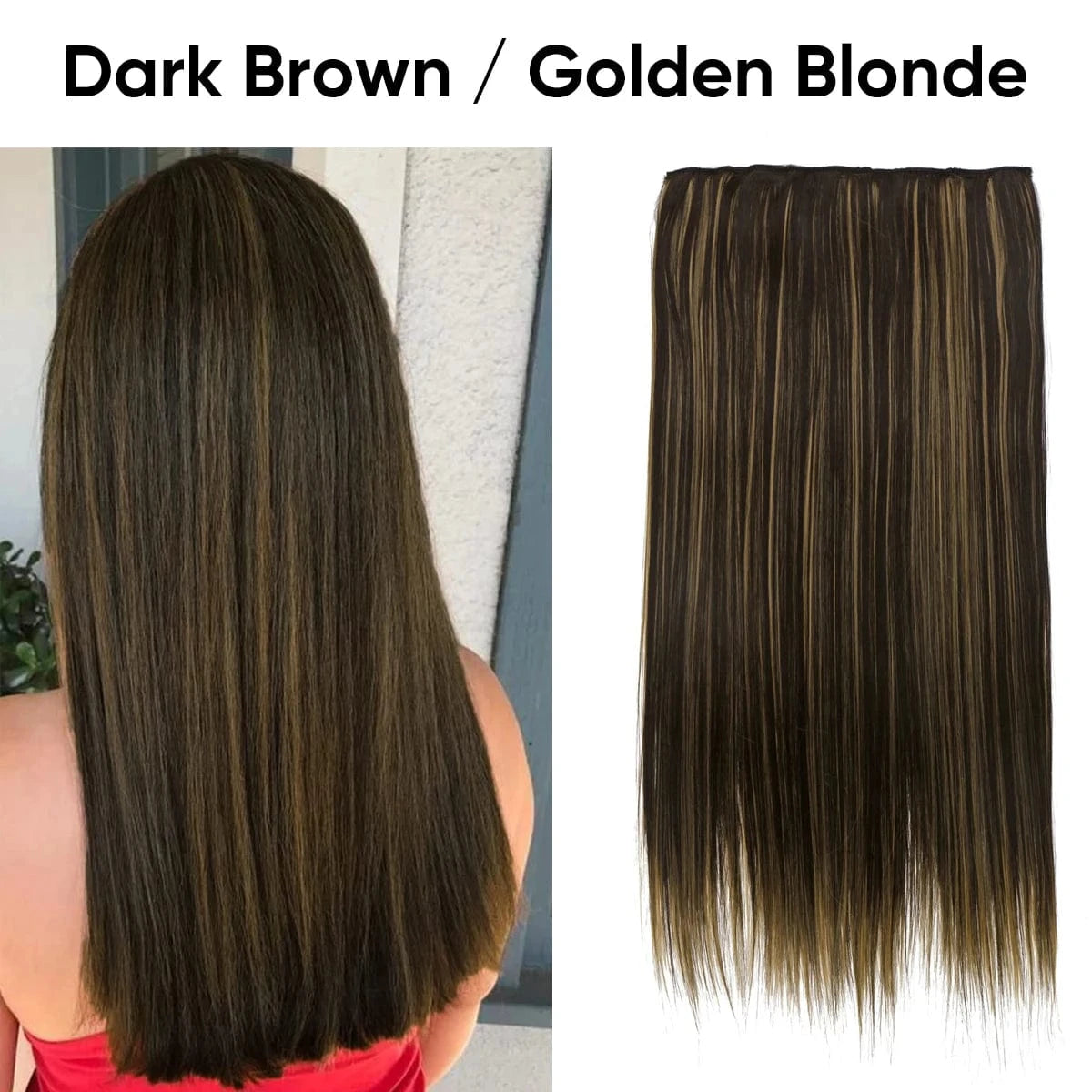 24 Inches / 4BH27 SARLA Wholesale 24" Clip On Hair Extension China Cheap Synthetic Fiber One Piece Ombre Clip Straight Hair Extensions For Girls
