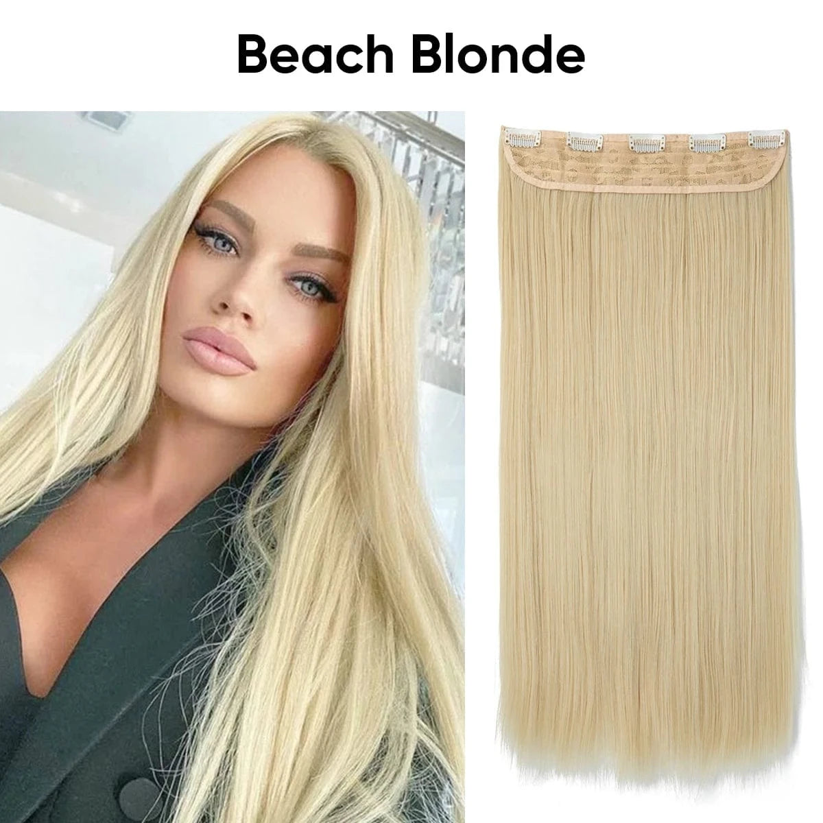 24 Inches / 613# SARLA Wholesale 24" Clip On Hair Extension China Cheap Synthetic Fiber One Piece Ombre Clip Straight Hair Extensions For Girls