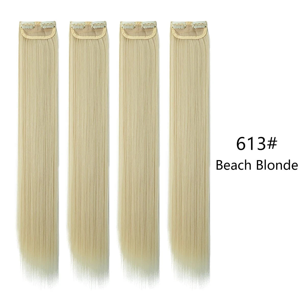 24 Inches / 613# Wholesale SARLA Cheap 20''24''28'' multiple colour Long Straight Synthetic Natural Clip in One Piece Hair Extension