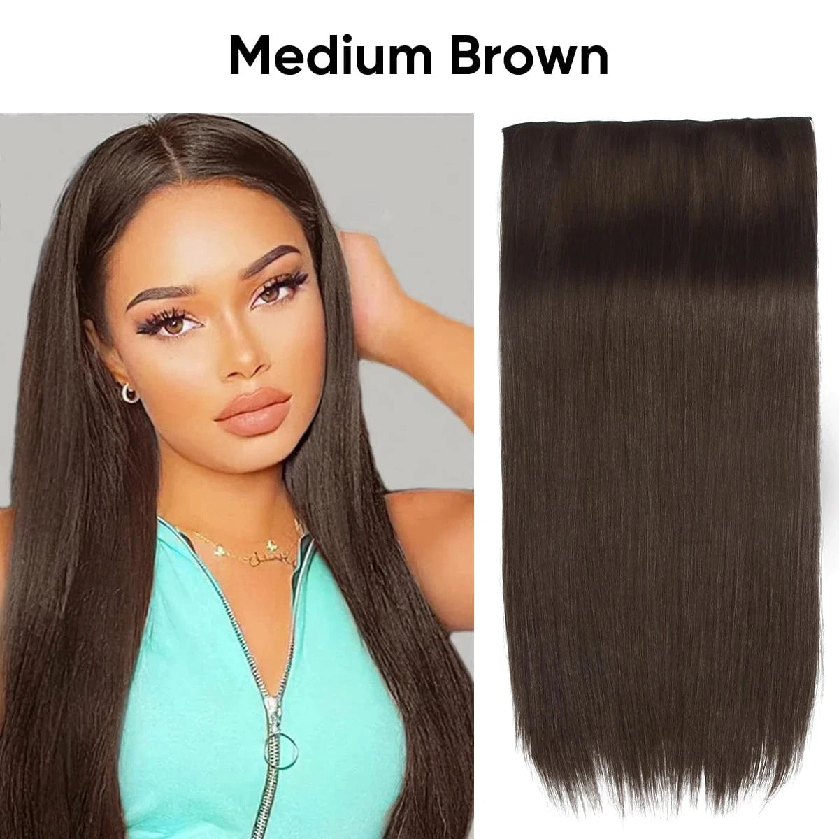 24 Inches / 8# SARLA Wholesale 24" Clip On Hair Extension China Cheap Synthetic Fiber One Piece Ombre Clip Straight Hair Extensions For Girls