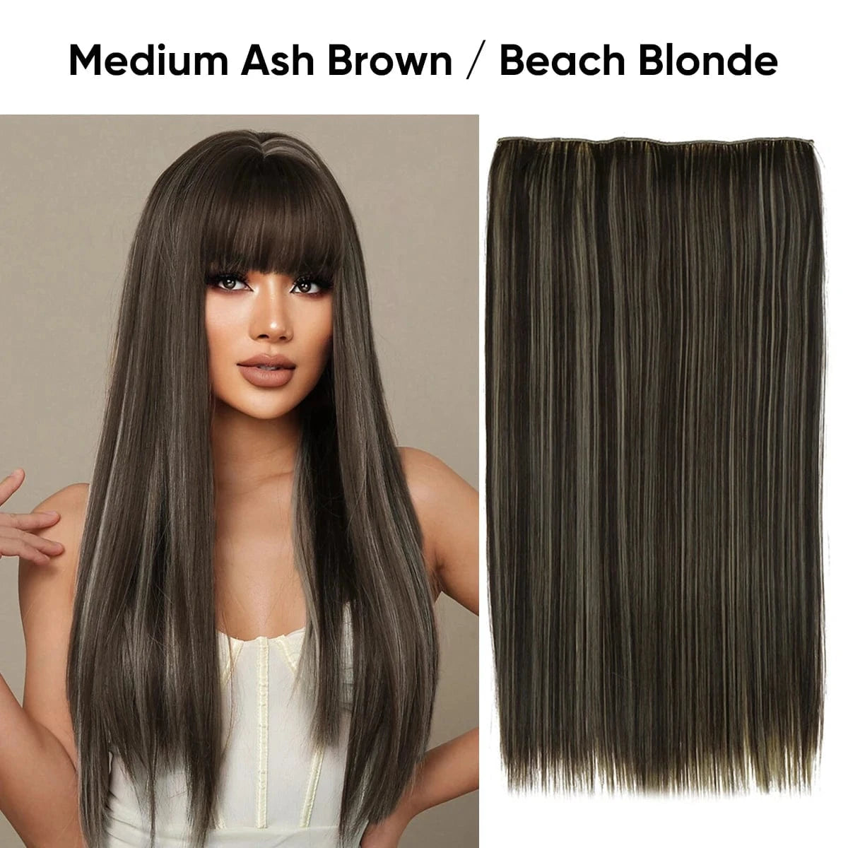 24 Inches / 8H613 SARLA Wholesale 24" Clip On Hair Extension China Cheap Synthetic Fiber One Piece Ombre Clip Straight Hair Extensions For Girls