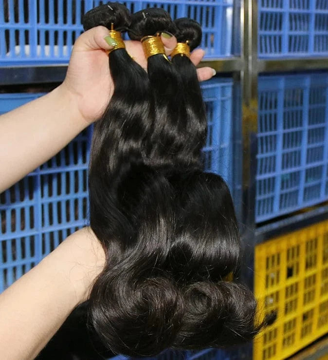 24 Inches / 9A Body Wave Wholesale Hot Sale China Suppliers Raw Indian Hair 1b Black Straight Salon Hair Extension