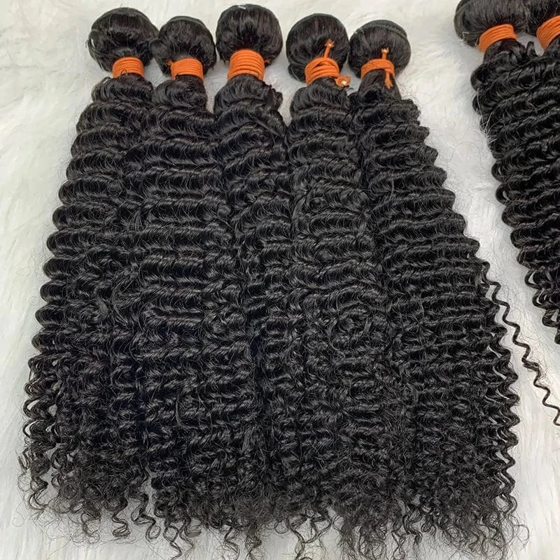 24 Inches / deep wave AngelBella Human Hair Blend Bundles With Closure High Quality Brazilian Hair Bundles Women Wig Hats Hair Extensions