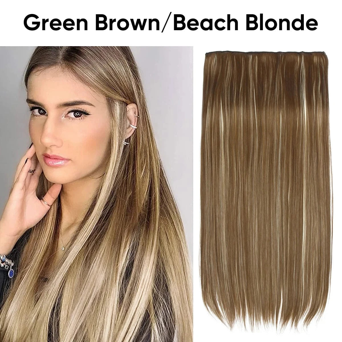 24 Inches / M6PH613 SARLA Wholesale 24" Clip On Hair Extension China Cheap Synthetic Fiber One Piece Ombre Clip Straight Hair Extensions For Girls