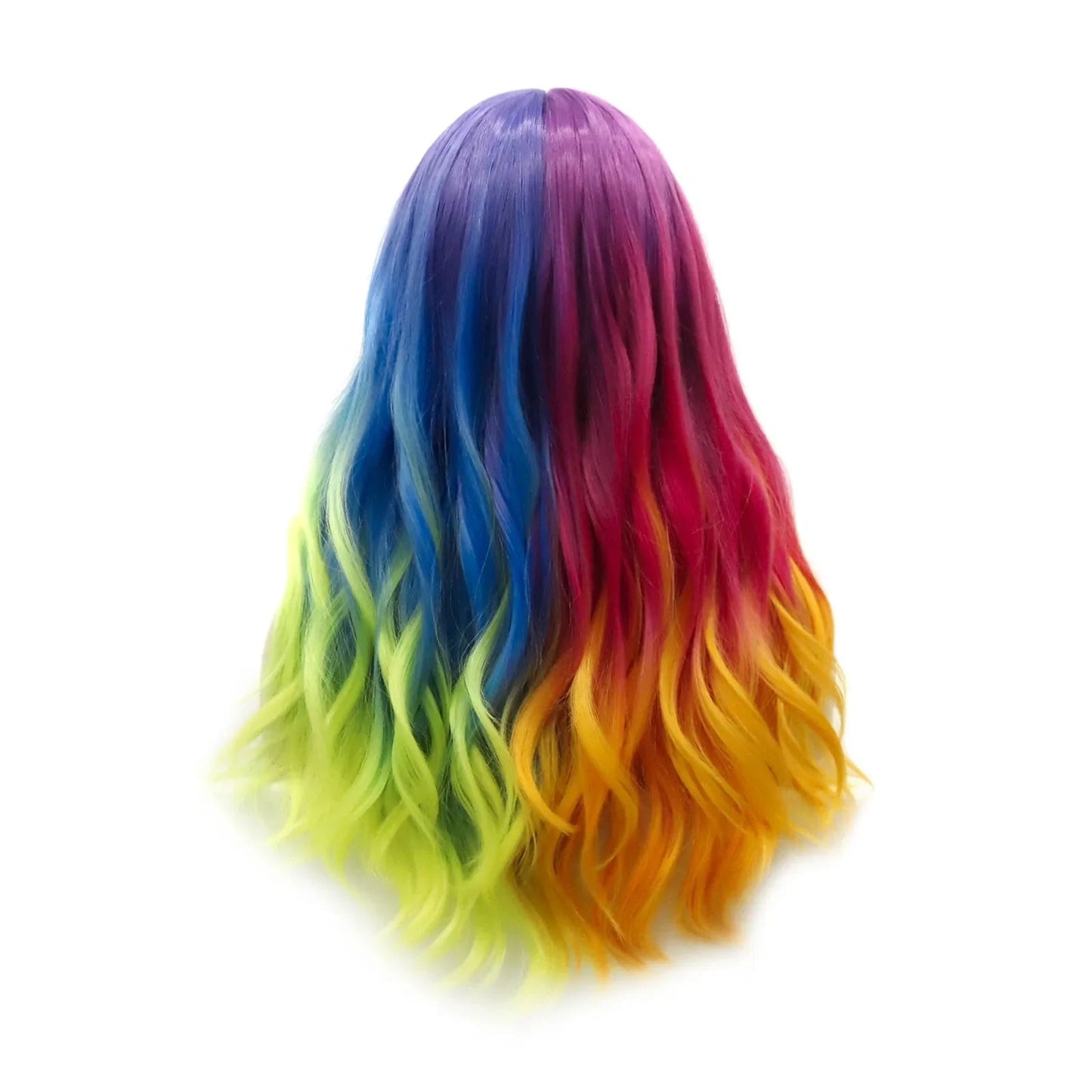 24 Inches / NH11-Dazzling-GL Celebrity Wig New Designed ombre dyed orange blue half color Daily life Wearing futura Henlon fiber Synthetic Lace front Wigs