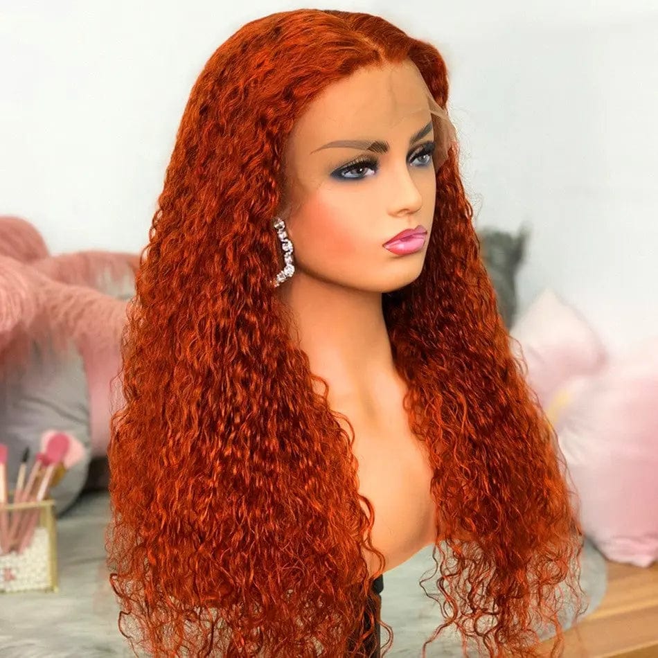 24 Inches / Orange Color Deep Curly Orange Color Virgin Brazilian Raw Hair