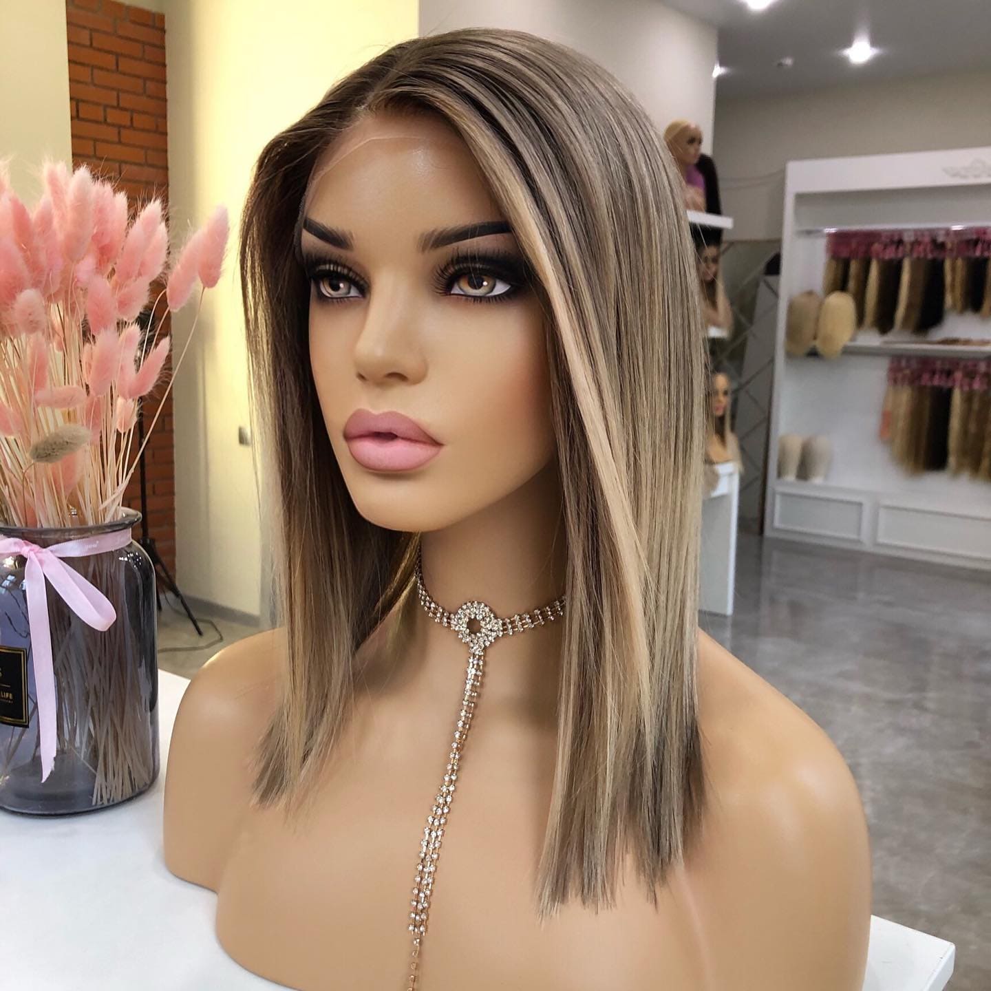 24 Inches / Style#4 Single Donor Brazilian Human Hair Linen Grey Color Cuticle Aligned Invisible Knots Lace Front BobWig With Bangs