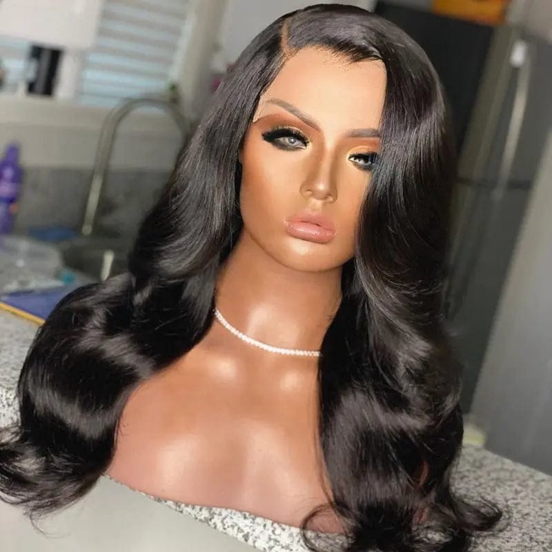24 Inches / # style4 Exotic Natural Wave Glueless Chocolate Brown Black Highlight Color Pre Plucked Cuticle Aligned Lace Front Wigs