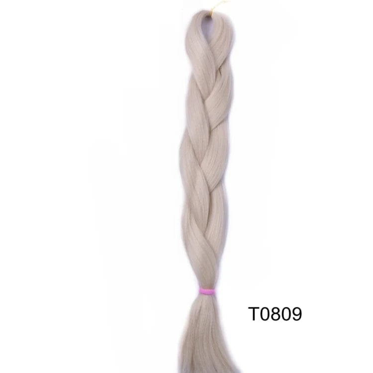 24 Inches / T0809 Jumbo Braids 24inch Crochet Braid Synthetic Braiding Hair Extension for Women 10 Packs Brown Blonde Pink Blue Soft Texture