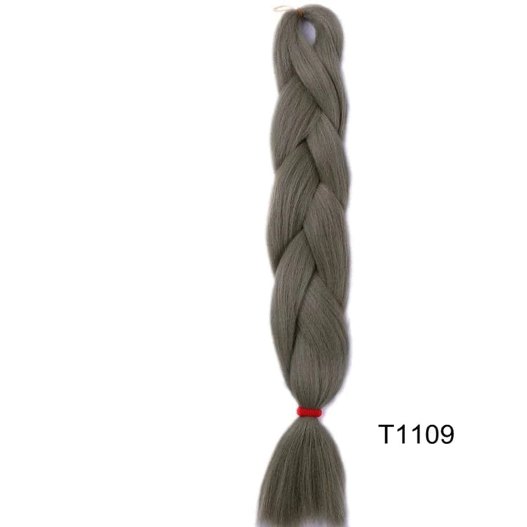 24 Inches / T1109 Jumbo Braids 24inch Crochet Braid Synthetic Braiding Hair Extension for Women 10 Packs Brown Blonde Pink Blue Soft Texture