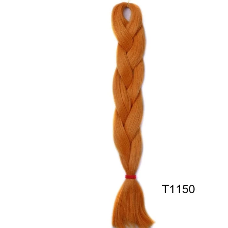 24 Inches / T1150 Jumbo Braids 24inch Crochet Braid Synthetic Braiding Hair Extension for Women 10 Packs Brown Blonde Pink Blue Soft Texture
