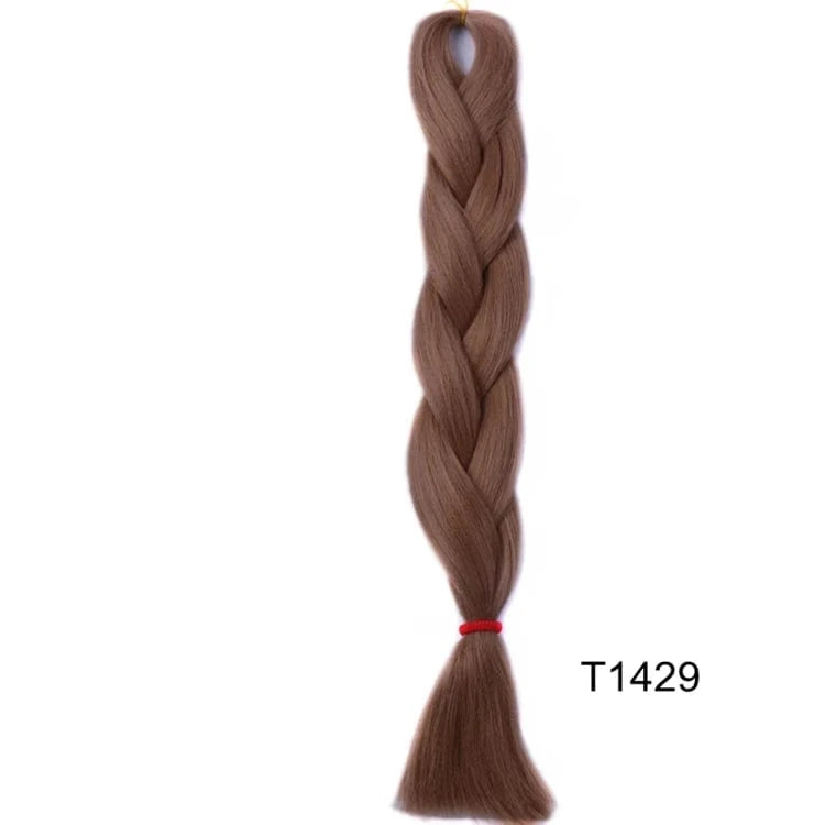24 Inches / T1429 Jumbo Braids 24inch Crochet Braid Synthetic Braiding Hair Extension for Women 10 Packs Brown Blonde Pink Blue Soft Texture