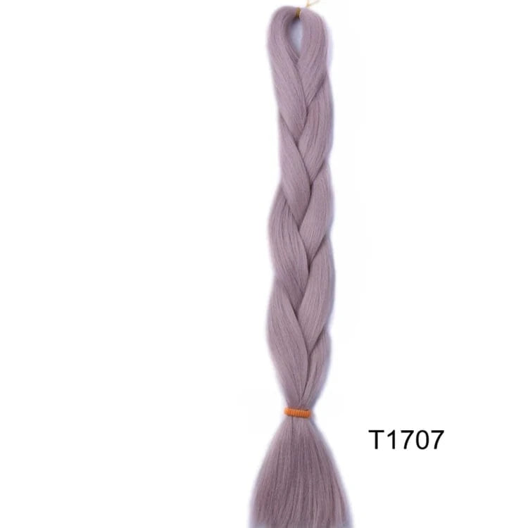 24 Inches / T1707 Jumbo Braids 24inch Crochet Braid Synthetic Braiding Hair Extension for Women 10 Packs Brown Blonde Pink Blue Soft Texture