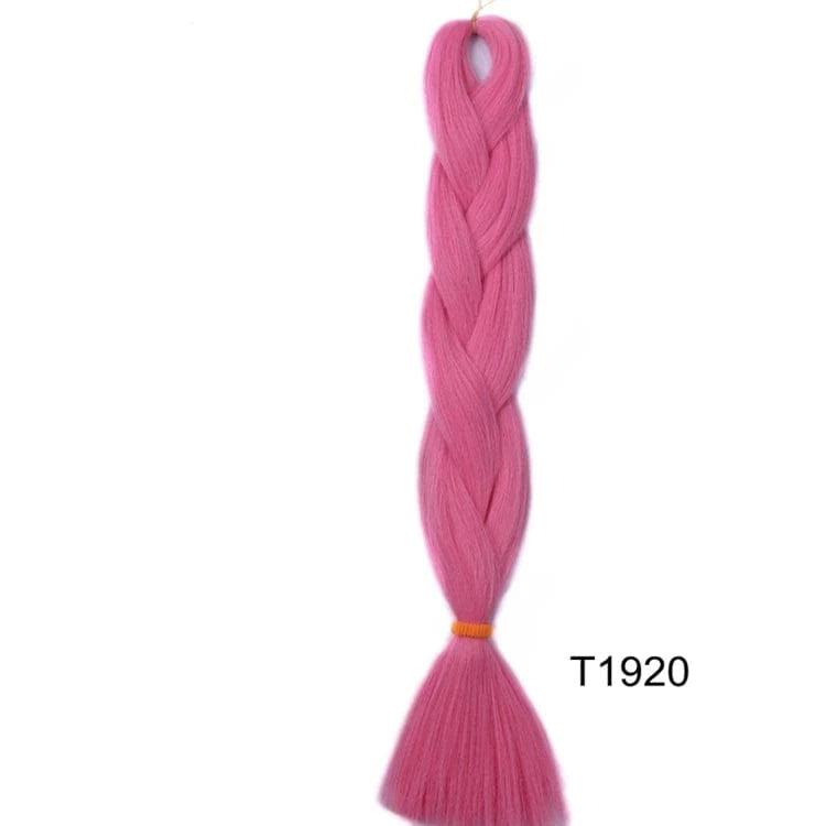 24 Inches / T1920 Jumbo Braids 24inch Crochet Braid Synthetic Braiding Hair Extension for Women 10 Packs Brown Blonde Pink Blue Soft Texture